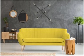 Canapea cu tapițerie din catifea Mazzini Sofas Sardaigne, 188 cm, galben