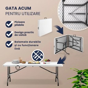 Masa pliabilă pentru bufet KAMIL, 76x183x74cm, alb Casaria