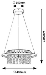 Rabalux 72353 - Lustră LED suspendată pe cablu MARIBELL, LED/40W/230V, 3000/3500/4000K