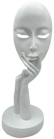 Statueta Cap de Femeie Thinking 28cm, Alb
