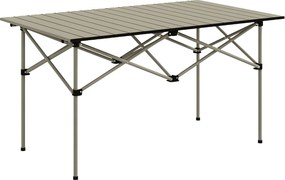 Outsunny Masă de camping pliabilă cu blat rulabil, masă de grădină din aluminiu pentru 2 persoane, 95 x 55 cm Khaki | Aosom Romania
