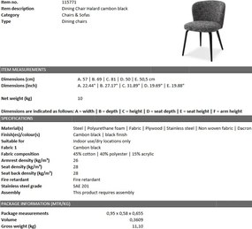 Scaun design LUX Halard, cambon negru 115771 HZ