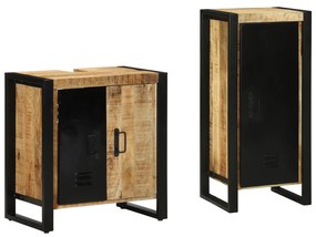 vidaXL Set de mobilier pentru baie 2 pcs Maro Lemn de mango solid