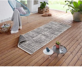 Covor adecvat pentru exterior NORTHRUGS Biri, 80 x 250 cm, negru-crem