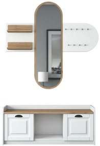 Set de hol Ema White and Walnut