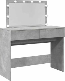 vidaXL Masă de toaletă cu LED, gri beton, 100x40x120 cm