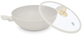 Wok cu capac 30 cm Sahara Berlinger Haus BH 8065, strat antiaderent, crem