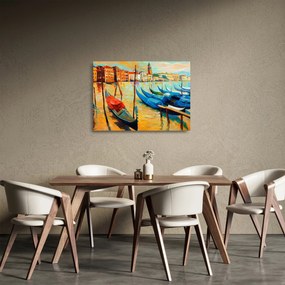 Tablou pe sticlă - Port în Veneția (70x50 cm)