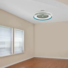 Plafonieră LED cu ventilator LED/45W/230V 3000/4000/6500K albastru