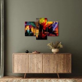 Tablou - Oraș colorat, abstracție (90x60 cm)