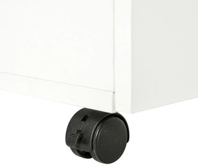 HomCom Comodă TV din Lemn 2 Sertare și o ușă, Alb, 60x65x35cm