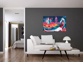 Tablou - Prinț și prințesa cu dragon (90x60 cm)