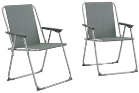 Outsunny Set de 2 scaune pliabile pentru terasa, camping, Gri | Aosom Romania