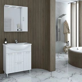 Dulap cu oglinda suspendat Drop Ritmo alb 1 usa 68 cm dreapta