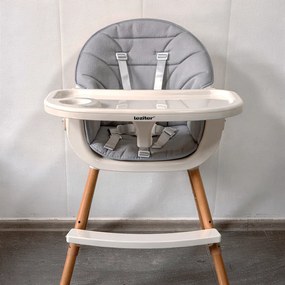 Scaun de hrănire 2 în 1 gri