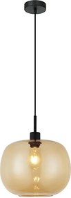 Lustră suspendată pe cablu ALAN 1xE27/40W/230V bej fumuriu/negru
