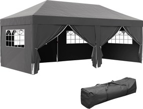 Outsunny Pavilion cca. 6x3 m Stabil Rezistent la iarnă Pop-up pavillon pliabil cu ferestre, ușă cu fermoar, pereți laterali, protecție UV | Aosom Romania