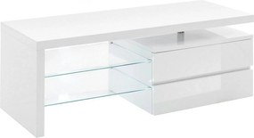 Comoda TV VIOLA, alb lucios, 120x43x42 cm