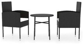 3098035 vidaXL Set mobilier de grădină, 3 piese, poliratan