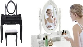 Masuta de toaleta Rome cu taburet-negru