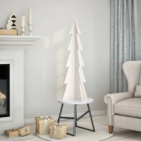 vidaXL Brad de Crăciun decorativ, alb, 112 cm, lemn de pin masiv