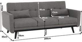 Zondo Canapea Alestra (gri). 809599