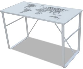 241162 vidaXL Birou dreptunghiular cu model tip hartă