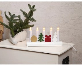 Sfeșnic cu LED Star Trading Julia, înălțime 15 cm, alb