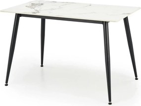 Masa EMILIO 120, alb/negru, ceramica/metal, 120x70x76 cm