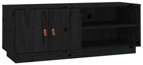 Comoda TV, negru, 105x34x40 cm, lemn masiv de pin Negru, 1