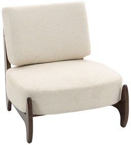 HOMCOM Fotoliu de salon din chenilă, fotoliu pentru dormitor confortabil, pernă groasă, șezut tapițat, 72 x 73,5 x 81 cm, crem | Aosom Romania