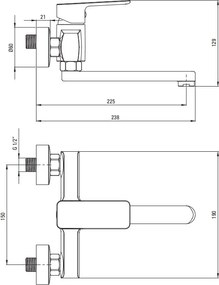 MARO Baterie de lavoar de perete BLO_N50M