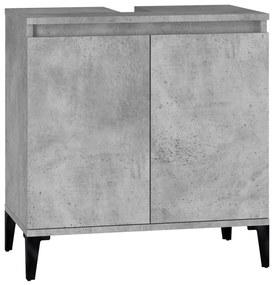 821264 vidaXL Dulap de chiuvetă, gri beton, 58x33x60 cm, lemn prelucrat