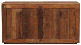 Bufet din lemn reciclat și metal, 4 uși, aspect rustic, Rochehau