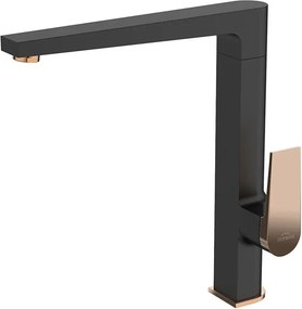 Baterie bucatarie Invena Midnight negru - rose gold