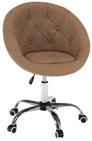 Fotoliu rotativ, material textil maro deschis, KONOR