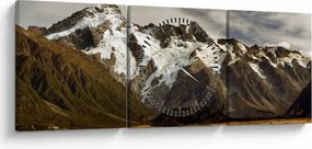 Tablou cu mutele Sefton, Noua Zeealnda (cu ceas) (90x30 cm)