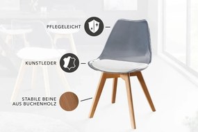 Set de 4 scaune, Lemn Fag Natur, Plastic Transparent, Scandinavia A-44164 VC