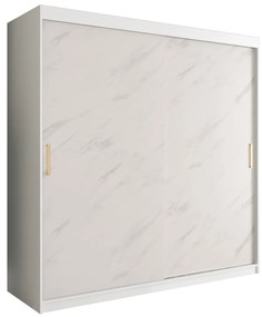 Dulap de haine 200 cm Marbelo T (mat alb + marmură albă). 1064552