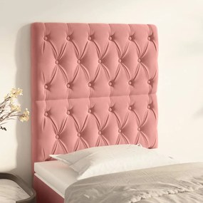 Tablii de pat, 2 buc, roz, 80x7x78 88 cm, catifea 2, Roz, 80 x 7 x 118 128 cm