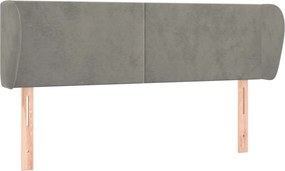 vidaXL Tăblie de pat cu aripioare gri deschis 147x23x78/88 cm catifea