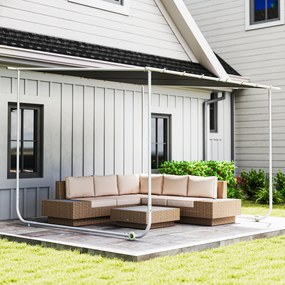 Outsunny Pergola Mobilă 3x3m cu Roți Copertină UV Saci de Nisip Gri | Aosom Romania
