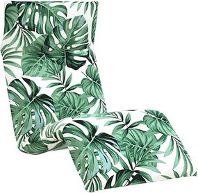 vidaXL Șezlong pliabil cu model de frunze 175x54x8,5cm țesătură Oxford