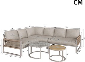 Set de lounge pentru grădină pentru 6-7 persoane, Bej | Aosom Romania