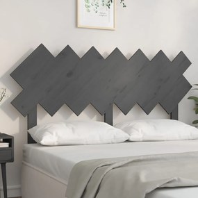 vidaXL Tăblie de pat, gri, 141x3x80,5 cm, lemn masiv de pin