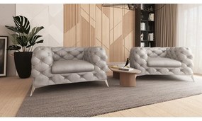 Fotoliu gri deschis cu tapițerie din catifea Chelsea – Ropez