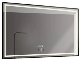 Oglinda Baie Led Cu Senzor De Miscare , 100x65cm, Rama Negru Mat, Led Touch , Elit's ESN J31