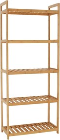 Etajera FIORE TIP 3, bambus natural lacuit, 53x26x128 cm