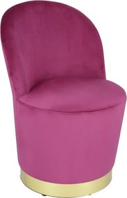 Fotoliu Glamour din catifea cu baza aurie, design elegant - ROZ FUCSIA