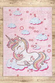 JUNIOR 51855.804 covor lavabil Inorog, nori pentru copii anti-alunecare - roz - SECUNDAR-COTATI PRODUSUL